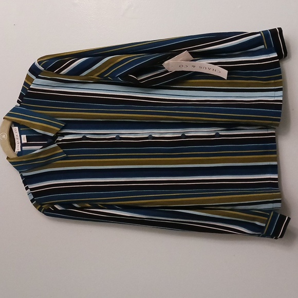 Chaus & CO size 12 women's button-up shirt with long sleeves in stripes colors. - Picture 3 of 17